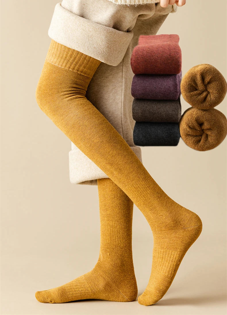 6/5/4/3/2/1Women's Warm Solid Color Floor Socks Non Slip Plush Knitted Coral Fleece Socks No Show Socks - Matrix Studios
