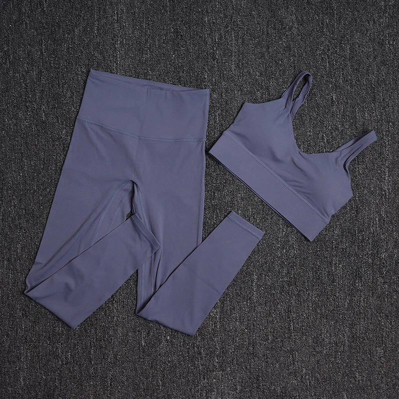 TRY TO BN Gym Sets Woman 2 Piece Sports Bra High Waisted Leggings Fitness Sportswear Women's Tracksuit Yoga Wear Workout Clothes - Matrix-studios.com