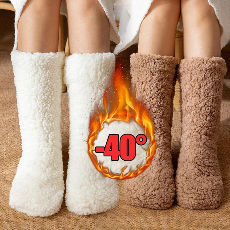 Thickened Winter Women Thermal Cashmere Socks Floor Socks Women's Carpet Home Plus Socks Velvet Sleep Socks Slippers Leg Cover - Matrix Studios