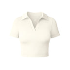 Women's T Shirt Sexy Short Sleeved Polo Shirt Casual Sports Tennis Shirt Tight Fit Fitness Yoga Top Ladies Top - Matrix-studios.com