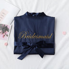 Wedding Bride Bridesmaid Robe Dressing Gown Sexy Women Bathrobe Nightgown Short Sleepwear Casual Flower Kimono Geisha M L XL - Matrix-studios.com