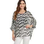 BHflutter White Blouse Shirt Women Fashion Batwing Casual Summer Tops Tees Ladies Print Chiffon Blouses Streetwear Plus Size - Matrix-studios.com
