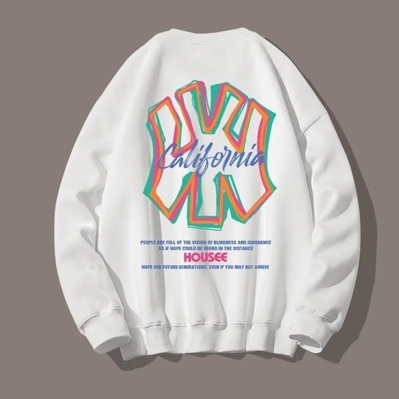 American Style Baseball Style Trendy Brand Print Cool Guy Outfit Men's Sweatshirts High Street Casual Sweater - Matrix Studios