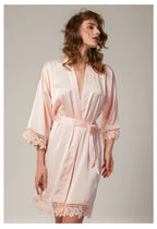 Bridesmaid Lace Robes Bridal Party Wedding Dressing Gown Kimono For Women Peignoirs Peignoir Champagne Bathrobes Novia Gown 2022 - Matrix-studios.com