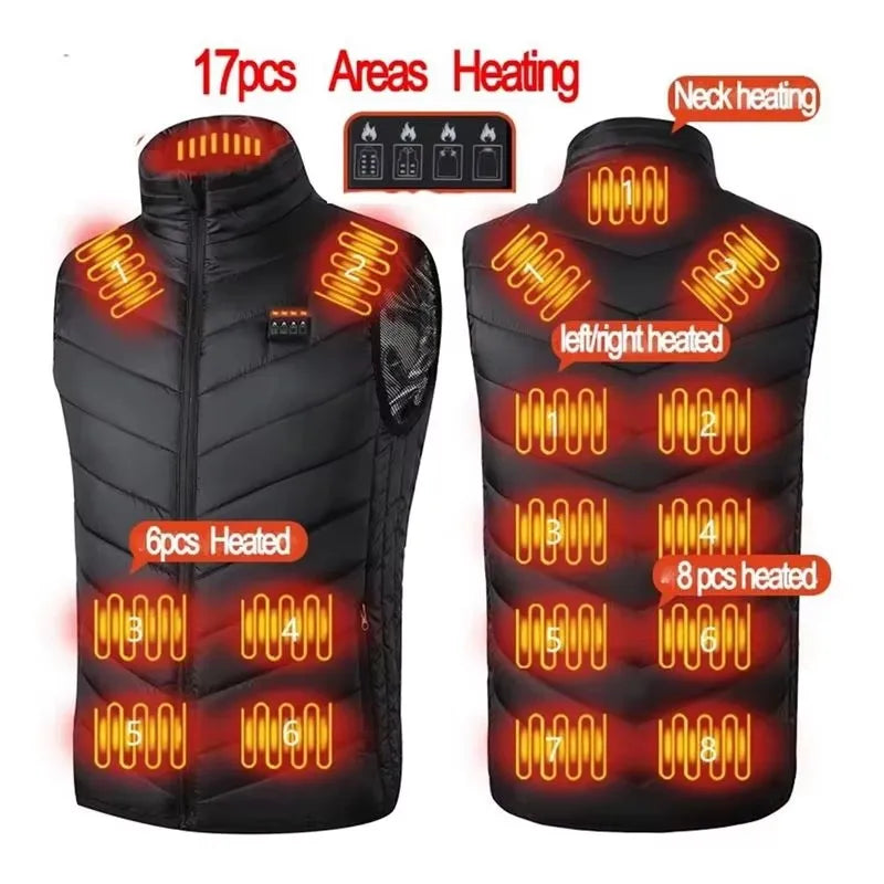 21 Heated Vest Zones Electric Heated Jackets Men Women Sportswear Heated Coat Graphene Heat Coat USB Heating Jacket For Camping - Matrix Studios
