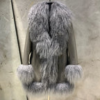 GO BALLISTIC YA Mongolia Sheep Fur Coat Women Real Leather Jacket Genuine Leather Coat - Matrix Studios