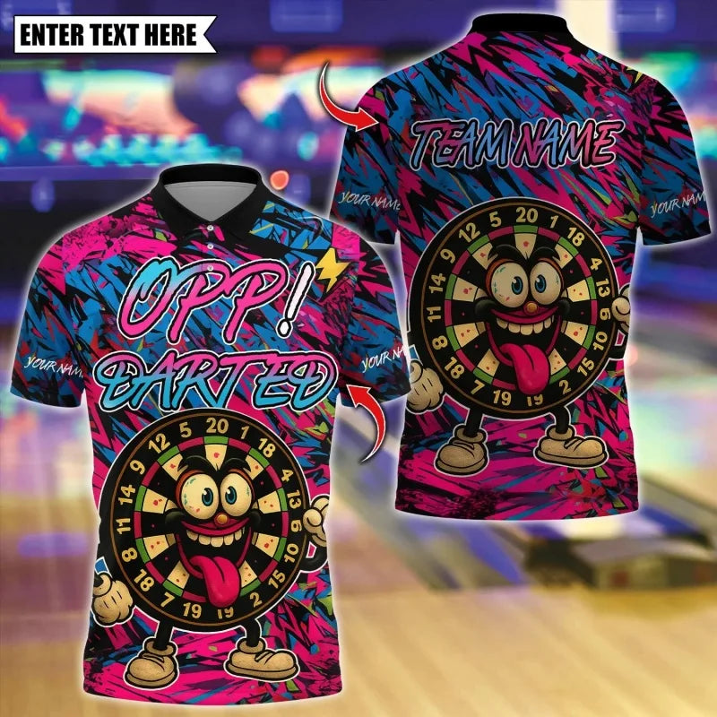 3D Print Snake Bear Polo Shirt For Men Women Customized Darts Pattern Tees Summer Street Loose Short Sleeve Tops Lapel T-Shirts - Matrix-studios.com