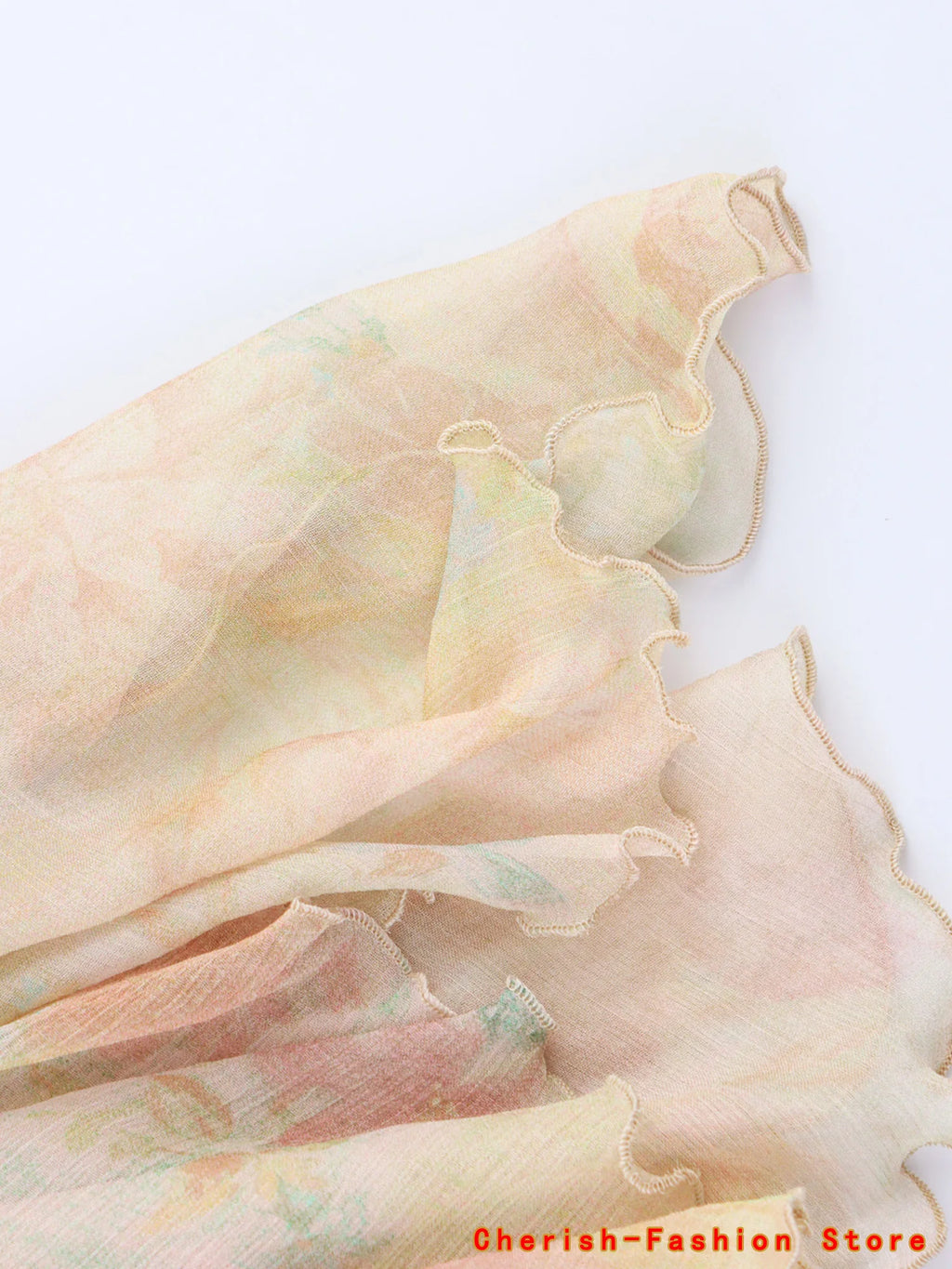 French Style Floral Lace A- Line Skirt Spring Autumn Women's New Style Ruffled Skirt Printed Half-length Skirt Polyester Fibe - Matrix-studios.com