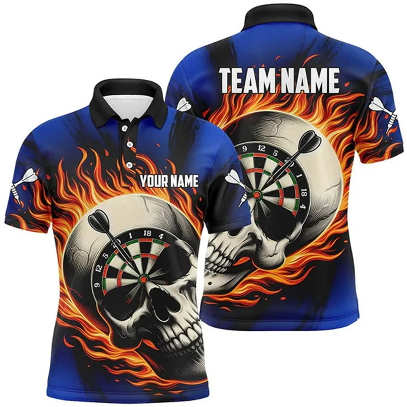 Cool 3D Funny Personalized Flame Darts Custom Darts Polo Shirt For Women Darts Team Jerseys Outfits Gifts For Darts Lovers Tops - Matrix-studios.com