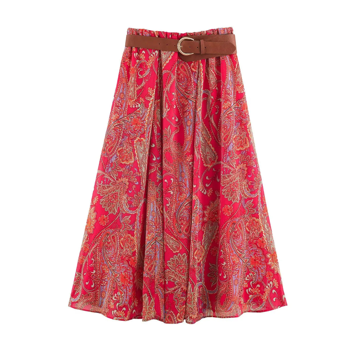 BSAY Summer Bohemian Women Bow Halter Neck Sleeveless Top High‑Waist Flowy Long Skirt With Belt Holiday 2‑Piece Matching Outfit - Matrix-studios.com