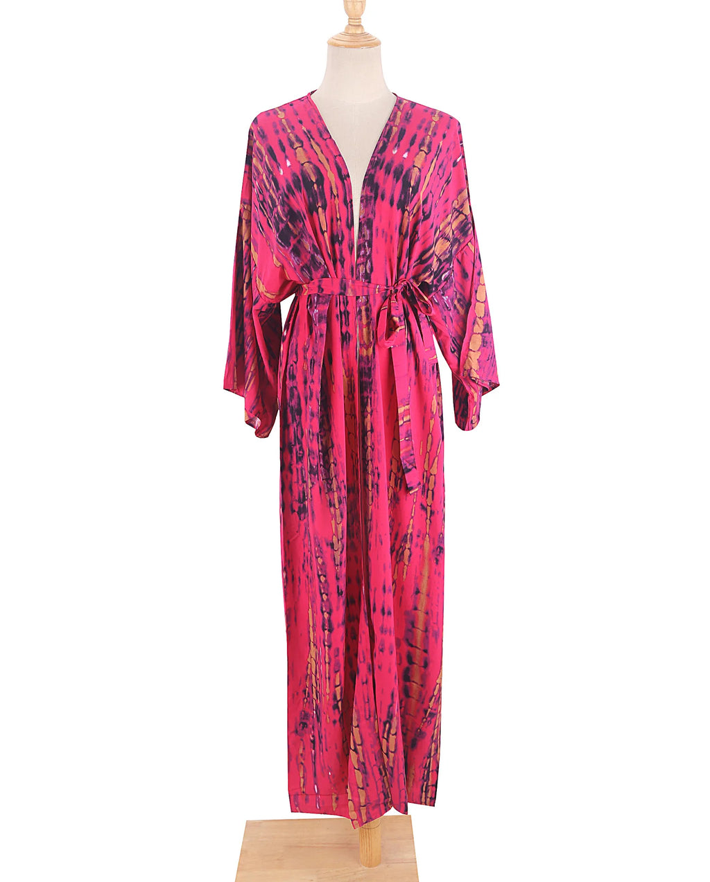 Bikini Cover Up Tie Dye Printed Women Long Beach Kimono Swimsuit Cape 2022 New Summer Beachwear Self Belted Bathing Suit - Matrix Studios