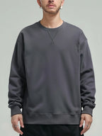 380g Tight Match Heavy Inverted Triangle Loose Versatile Solid Cotton Vintage Autum Winter Long Sleeve Round Neck Sweater - Matrix Studios