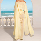 Women Summer Sexy See Through Swimsuits Cover-ups Fashion Solid Asymmetrical Bikini Beach Cover Ups Beach Tunics Tops - Matrix Studios