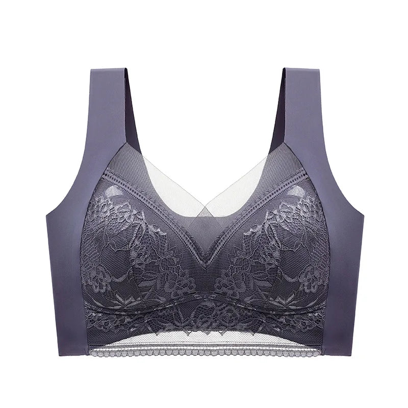 FallSweet Seamless Ice Silk Push Up Bra for Women Wireless Lace Bralette Plus Size Brassiere Summer Comfort Underwear Lingerie - Matrix Studios