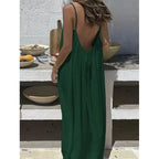 New Arrival Women's Strapless Backless Long Loose Home Dress Comfortable Sleepwear Casual Maxi Dress - Matrix-studios.com