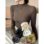 2025 New Knitted Half-turtleneck Pullovers Women Bottom Shirts Sweater Jumper Elegant Korean Fashion Long-sleeved Tops Knitwear - Matrix Studios