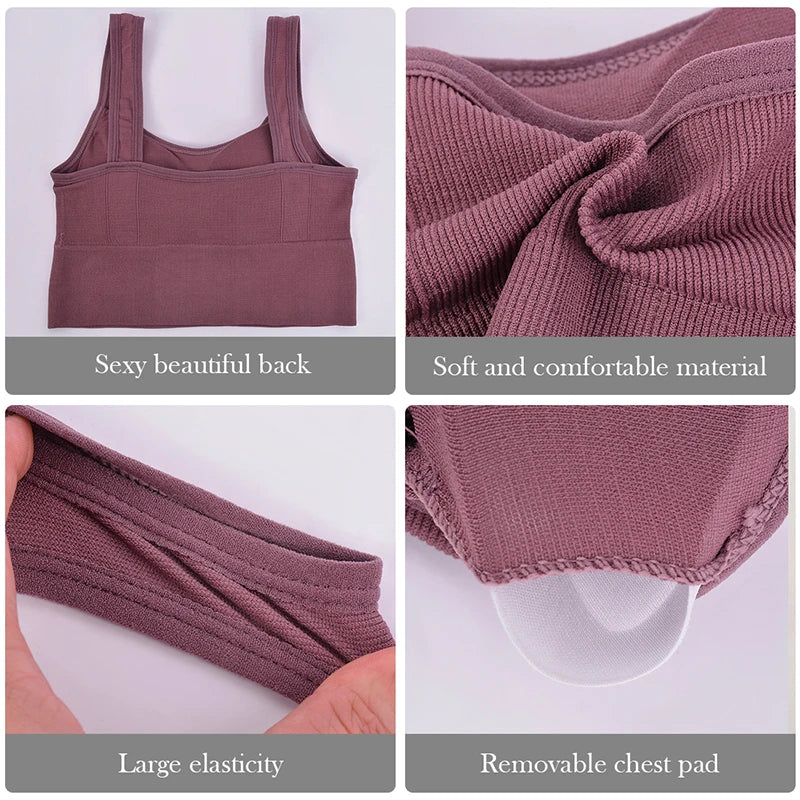 Breathable Sports Bra Anti-Sweat Fitness Top Women Seamless Yoga Bra Shockproof Crop Top Push Up Sport Bra Gym Workout Top - Matrix Studios