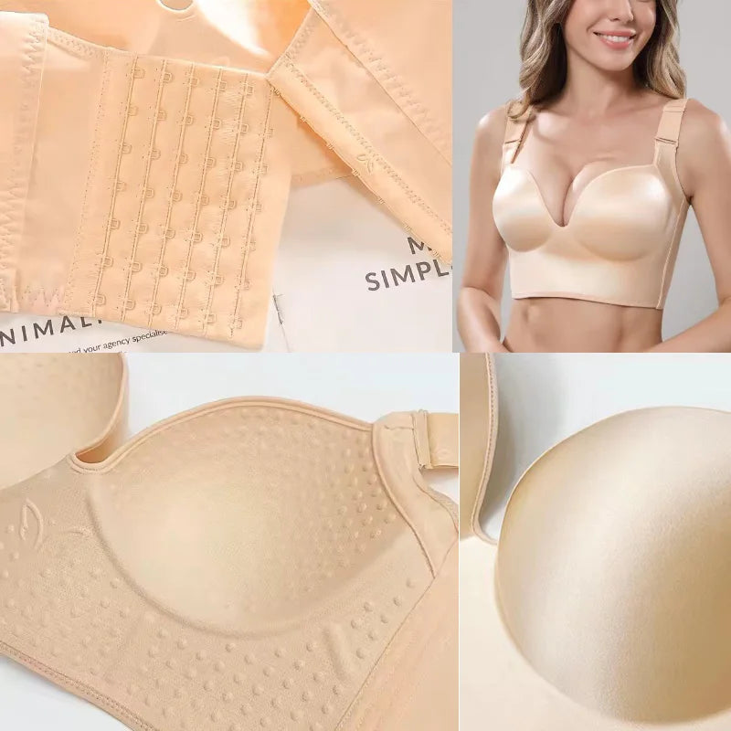 Wireless Push Up Bras for Women Full Coverage Solid Underwear Female Adjustable Plus Size Lingerie 38 40 42 48 50 C D E - Matrix Studios