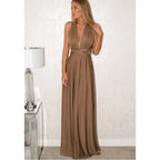 Fashion Multi-worn V-neck Vestidos De Fiesta Women Long Dress Sexy Strapped Lady Summer Maxi Dress - Matrix-studios.com