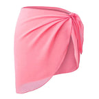 Summer Women Short Solid Sarong Swimsuit Coverups Beach Bikini Wrap Sheer Short Skirt Chiffon Skirt Scarf Swimwear Cover-ups - Matrix Studios
