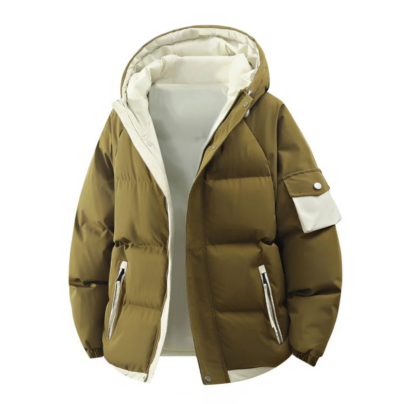 male Outerwear hooded jacket Men's winter loose jacket Cotton coat man fashion  parkas Men windproof thick warm Down Jacket - Matrix Studios