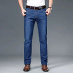 2026 New Light Luxury Business Comfortable Men's Jeans, High-End Blue and Black Casual Versatile Pants Straight Leg Men's Pants - Matrix Studios