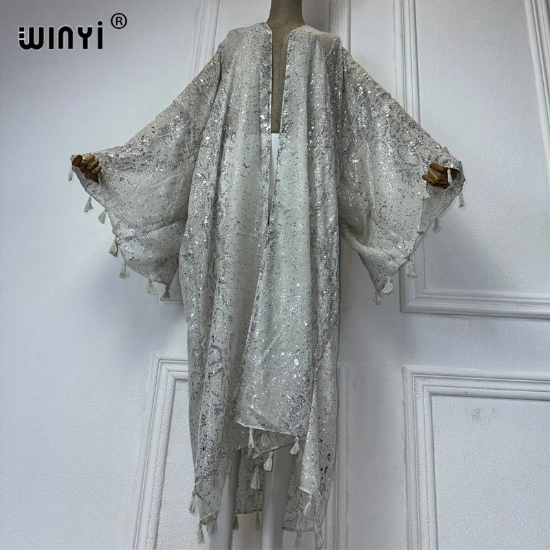 WINYI Africa Outfit Kimono New In Coats & Jackets Beach Cover Up Maxi Dress Cardigans Beach Wear Women 2024 Abaya Dubai Luxury - Matrix Studios
