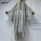 WINYI Africa Outfit Kimono New In Coats & Jackets Beach Cover Up Maxi Dress Cardigans Beach Wear Women 2024 Abaya Dubai Luxury - Matrix Studios