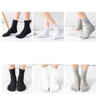 Unisex Toe Socks Men and Women Five Fingers Socks Breathable Cotton Socks Sports Running Solid Color Black White Grey happy Soks - Matrix Studios