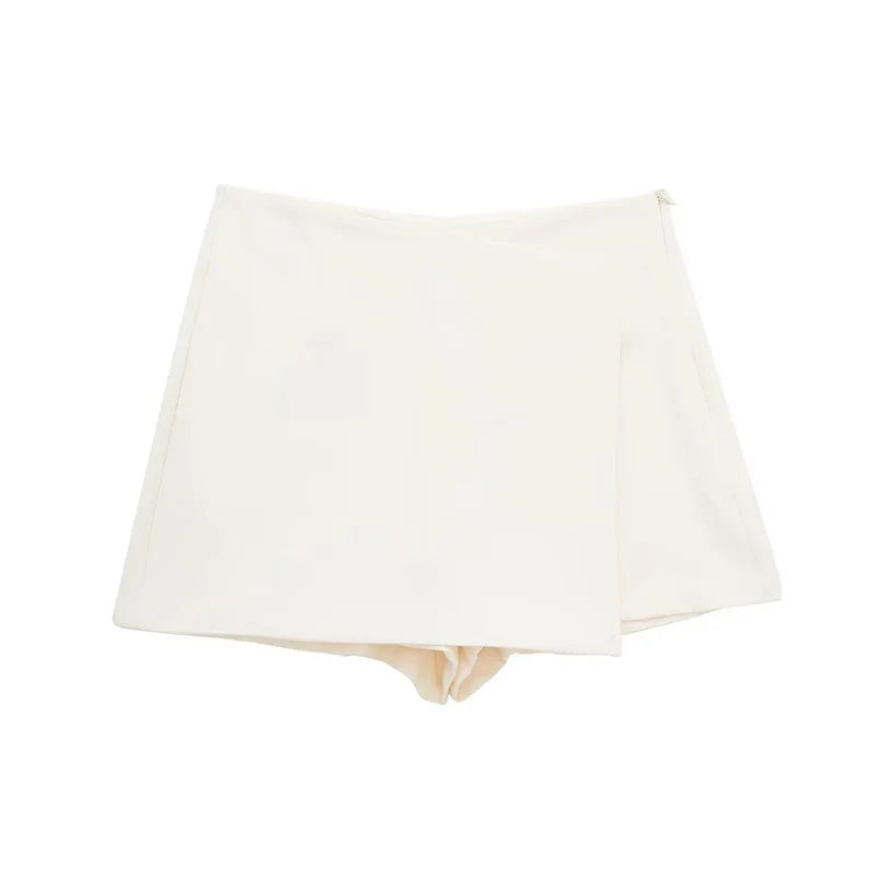 MUJER 2025 Asymmetric Skort For Women Black High Waist Mini Skirt Shorts Women Casual Bermuda Shorts Woman Summer Skirt Shorts - Matrix-studios.com