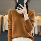 100% pure wool cashmere sweater women's V-neck pullover casual knit top autumn and winter women's coat Korean fashion - Matrix Studios