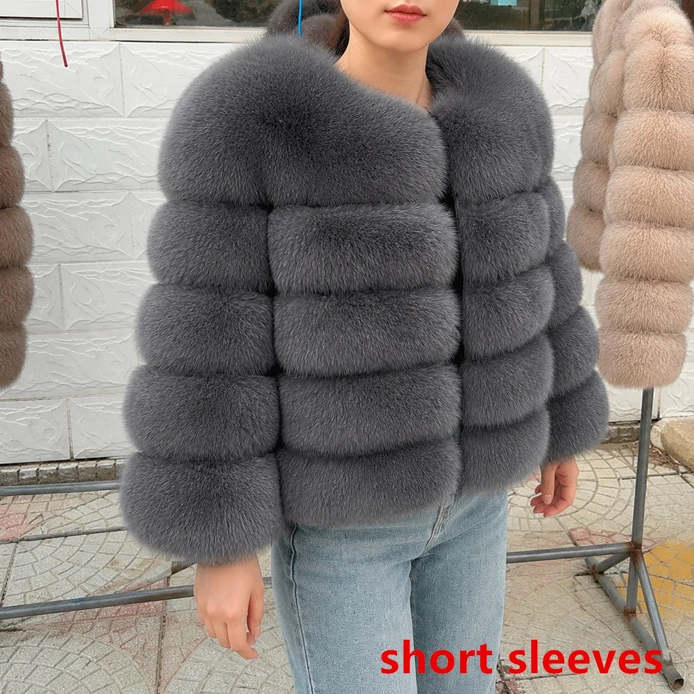 QUEENTINA Real Fox Fur Coat Winter Women'S New Fashion Furry 2025 Leather And Skin White Clothing Natural New In Coats & Jackets - Matrix Studios