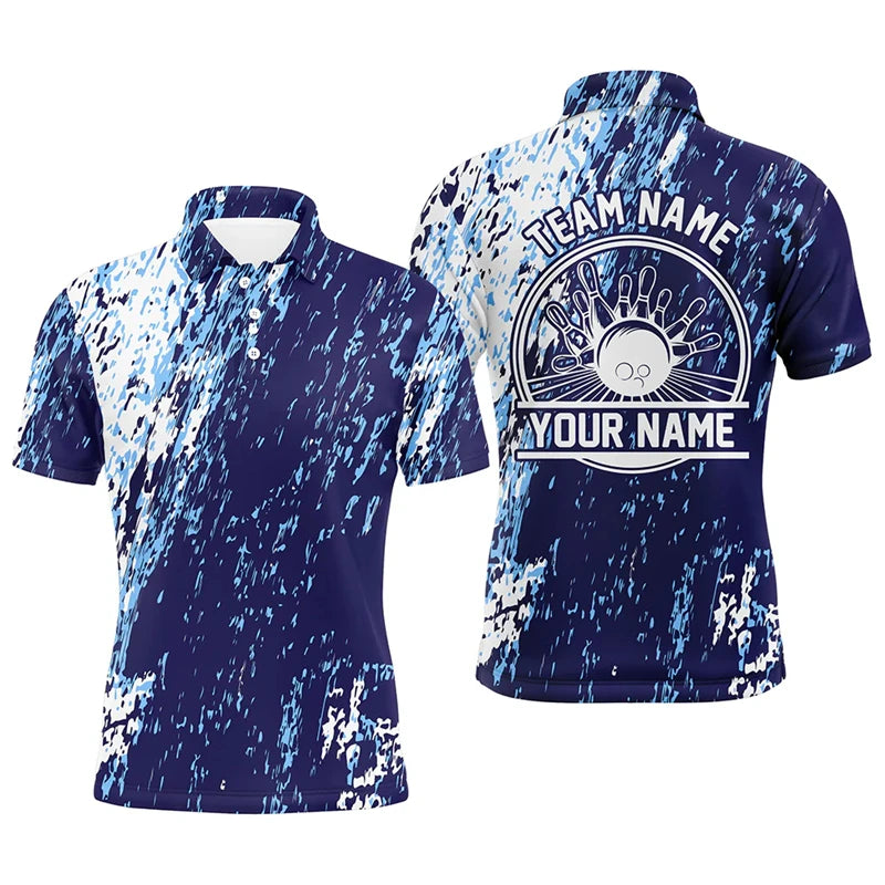 Cool Custom Team Name Bowling Man Polo Shirt Men Women 3D Printed Summer Short Sleeve Lapel Button Polo T Shirt Clothes - Matrix-studios.com