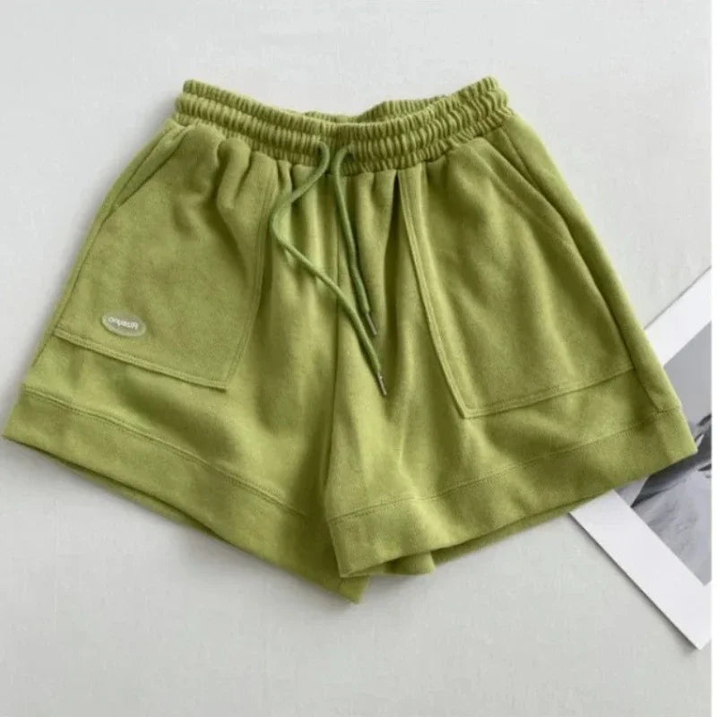 2026 Women's Comfortable Loose Wide-legged Drawstring A Pants Slim Waist Slim Fit Casual Home Versatile Sports Shorts New - Matrix Studios