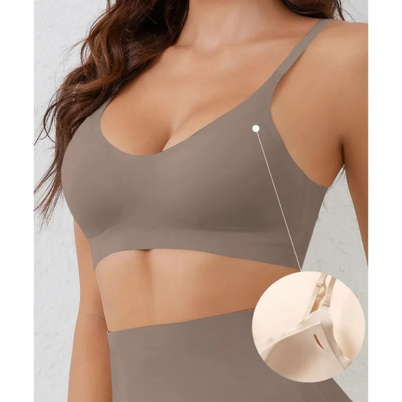 Soft Support Seamless Underwear Comfortable Gathering No Steel Ring Collection Light Thin Breathable Bra Style - Matrix Studios