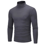 Autumn  Winter Men's High Neck T-shirt Slim Fit Fashion High Elastic Long Sleeve Casual Breathable Apparel Pullover - Matrix Studios