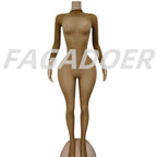 FAGADOER Summer New Sexy Mesh See Through Bodycon Jumpsuit Woman Long Sleeved Round Neck Rompers Female Party Club Overalls - Matrix Studios