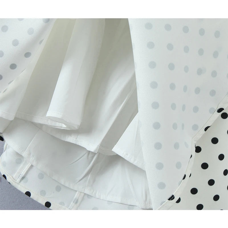 YENKYE French Style Retro Polka Dot Deep V Halter Dress Women Sexy Backless A-line Slim Sweet Elegant Mini Dresses Summer Robe - Matrix-studios.com