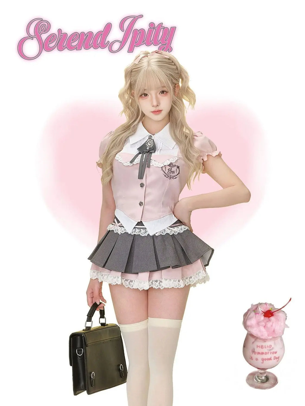 Spring Y2K Princess Outfits Women 2 Piece Sets Sweet Kawaii Bow Tops + Lace Pleated Skirt Female Retro Chic Preppy Style Clothes - Matrix-studios.com
