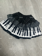 American Vintage Black White Piano Keys Skirts Y2k Slim Waist Ruched A-line Skirt Women 2026 Summer New Korea Style Chic Mujer - Matrix-studios.com