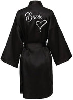 Women Silk Satin Short Night Printing Robe Kimono Robe Fashion Bath Robe Sexy Bathrobe Femme Wedding Bride Bridesmaid M024
