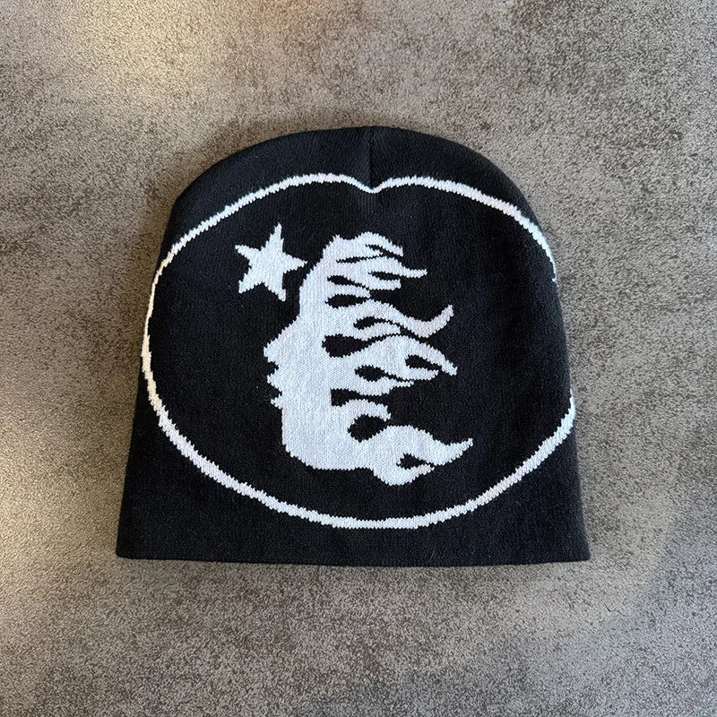 Printed Knit Hat Fashion Hip-Hop Trendy Winter Warm Knit Hat Unisex Pullover Hat
