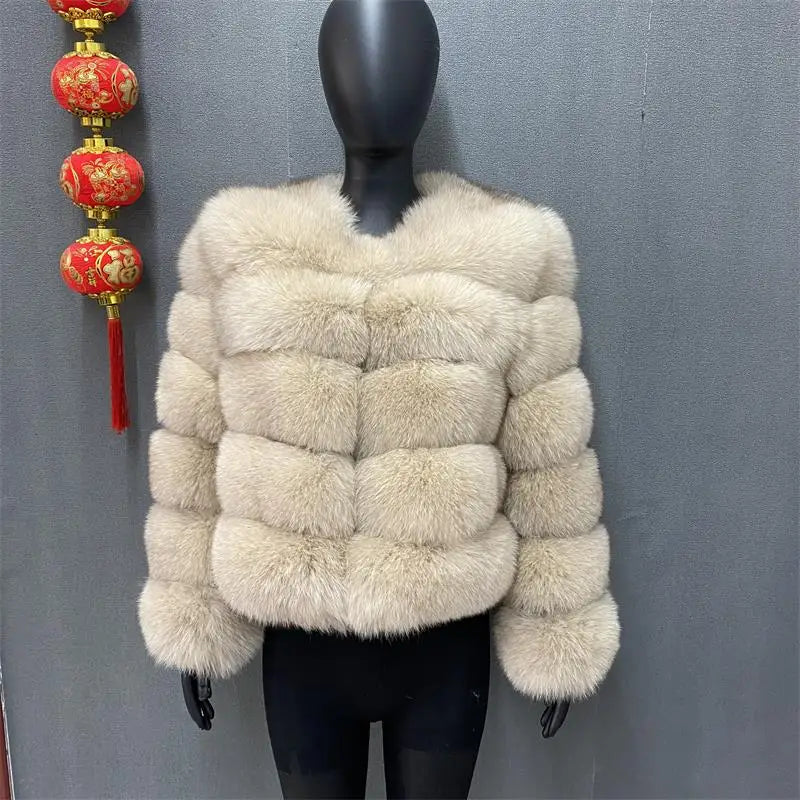 Style Real Fur Coat 100% Natural Fur Jacket Female Winter Warm Leather Fox Fur Coat High Quality Fur Vest - Matrix Studios