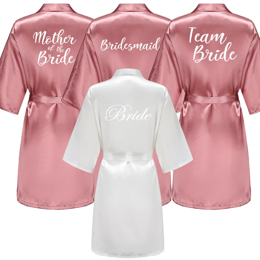 Wedding Bride Bridesmaid Robe Dressing Gown Sexy Women Bathrobe Nightgown Short Sleepwear Casual Flower Kimono Geisha M L XL - Matrix-studios.com