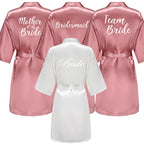 Wedding Bride Bridesmaid Robe Dressing Gown Sexy Women Bathrobe Nightgown Short Sleepwear Casual Flower Kimono Geisha M L XL - Matrix-studios.com