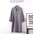 New Spring And Autumn Japanese Kimono Robe Couple Cotton Crepe Bathrobe Men And Women Kimono Robe Robes For Women Sleepwear - Matrix-studios.com