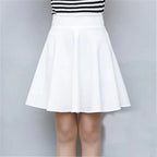 2025 Flared Skirts Women's Basic Shorts Skirt Fashion Versatile Black Casual Mini Skater Medium Pleated Fluffy Skirt Plus Size - Matrix-studios.com
