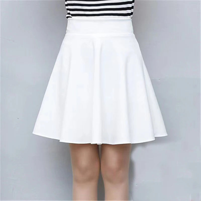 2025 Flared Skirts Women's Basic Shorts Skirt Fashion Versatile Black Casual Mini Skater Medium Pleated Fluffy Skirt Plus Size - Matrix-studios.com