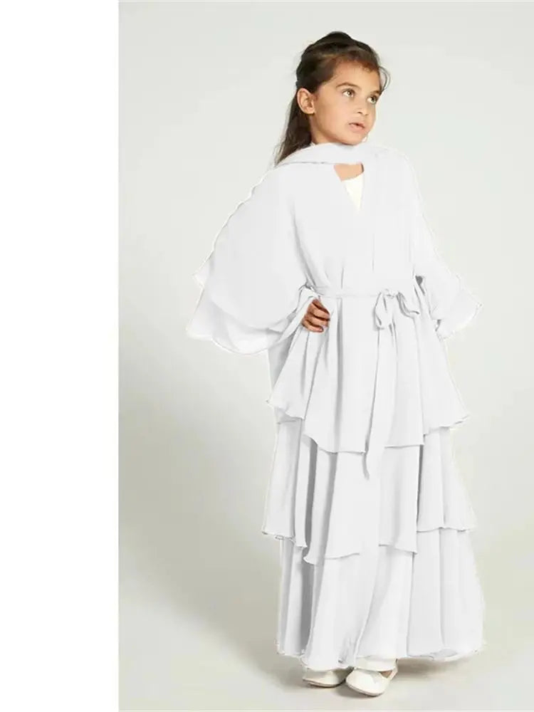 Ramadan Niqab Khimar Chiffon Kids Muslim Abaya Dubai Turkey Islam Dress Prayer Clothes For Women Kebaya Robe Femme Musulmane - Matrix-studios.com