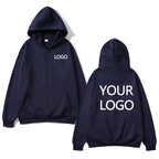 DIY Personalised customised logo, men's street hoodie, zip front sports sweatshirt, women's casual knitted hoodie, couple's gift - Matrix Studios